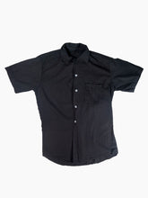 Load image into Gallery viewer, Vintage Black Short Sleeve Loop Collar Shirt
