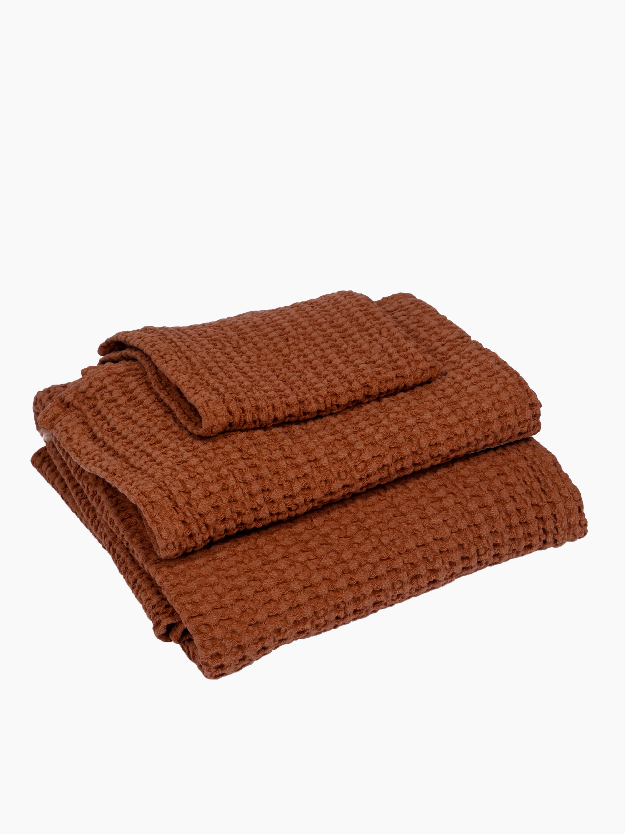 Cotton Waffle Towels Terracotta - Main Image