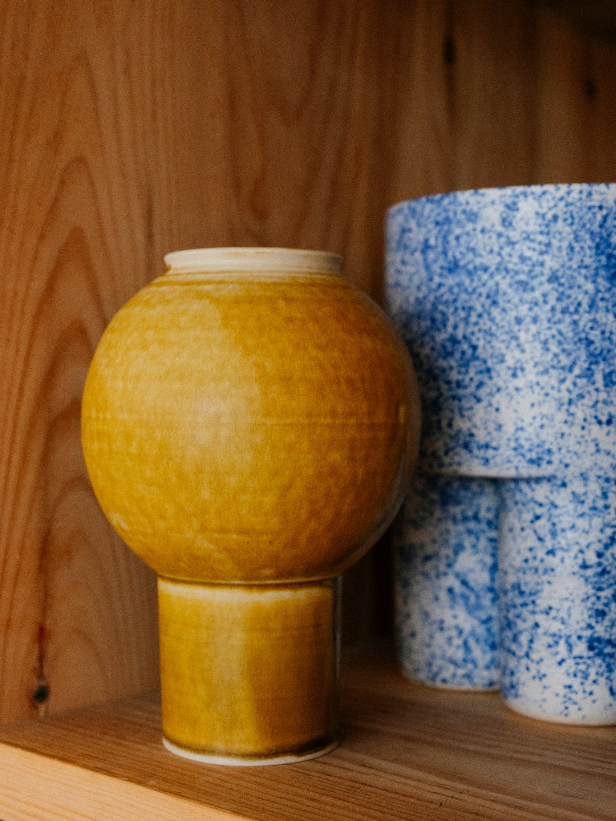 Moon Jar Pedestal Vase | Assorted Sizes + Colors