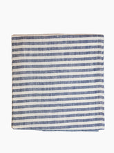 Load image into Gallery viewer, Linen Chambray Hand Towel - Navy Stripe
