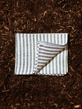 Load image into Gallery viewer, Linen Chambray Hand Towel - Navy Stripe
