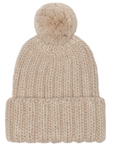 Load image into Gallery viewer, Oatmeal Pom Pom Beanie
