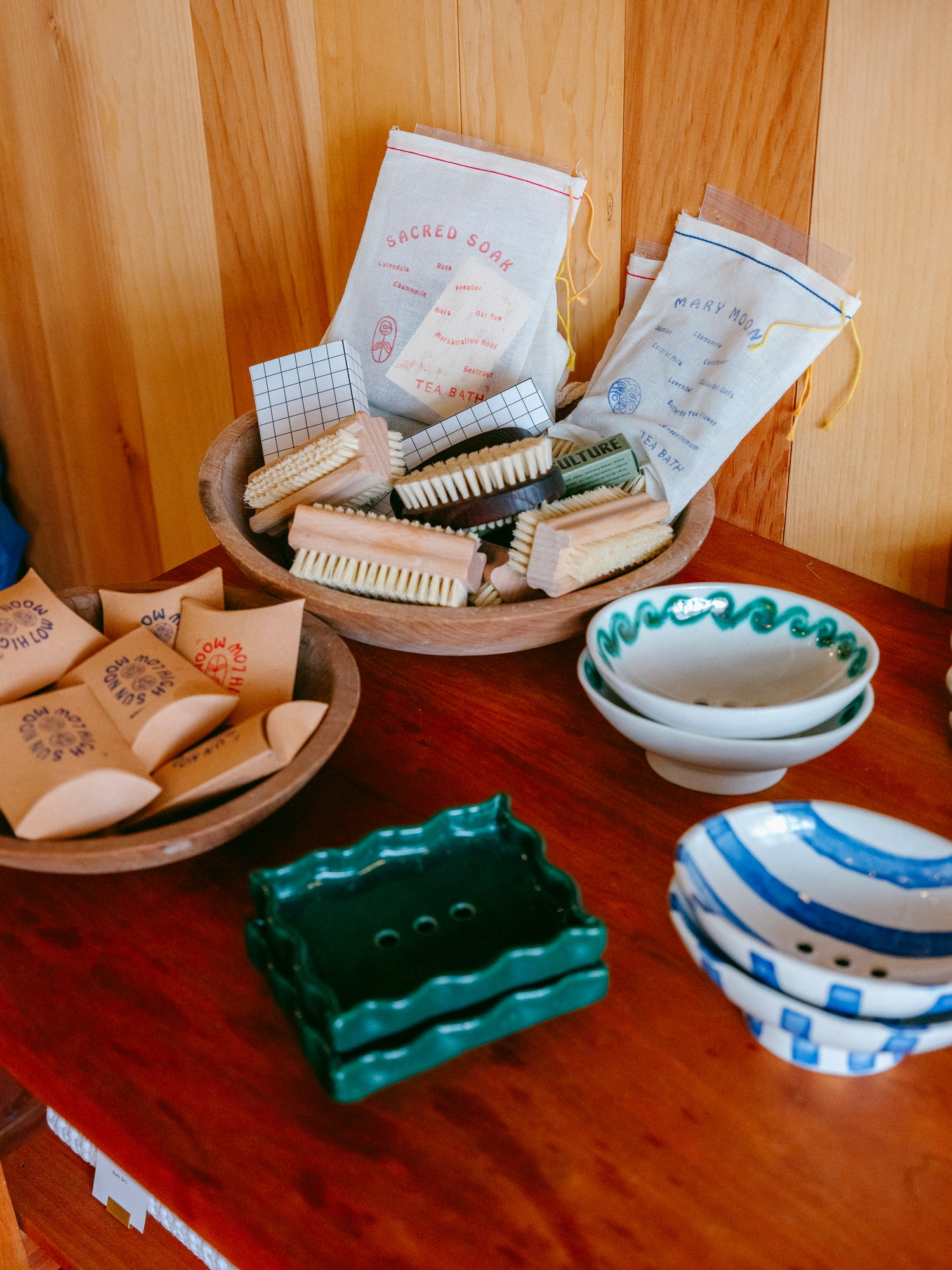 Blue Stripe Soap Dish