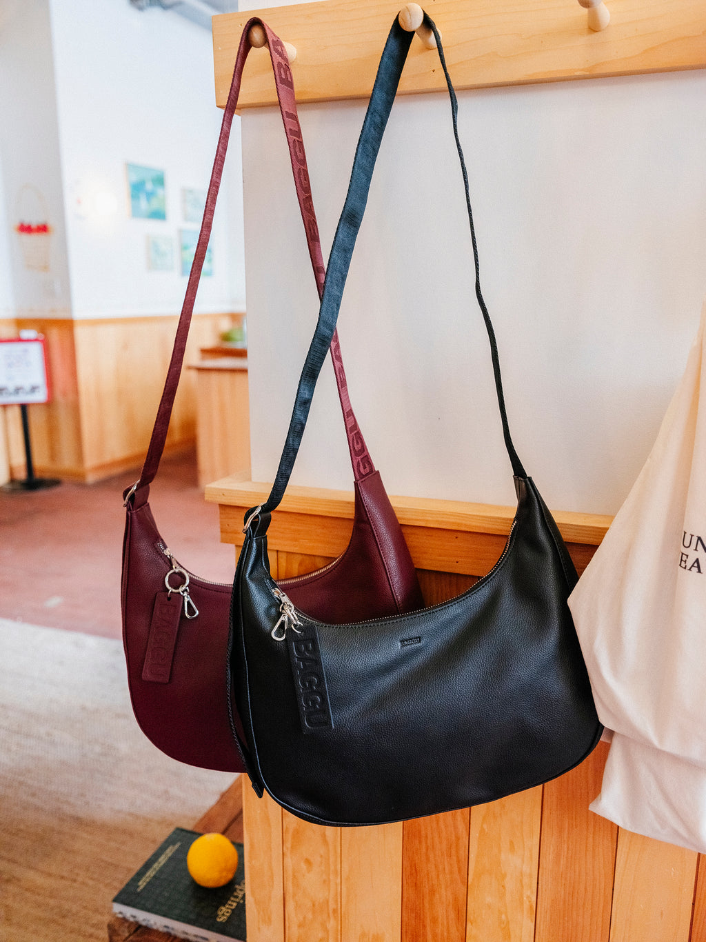 Medium Recycled Leather Crescent Bag | 2 Colors