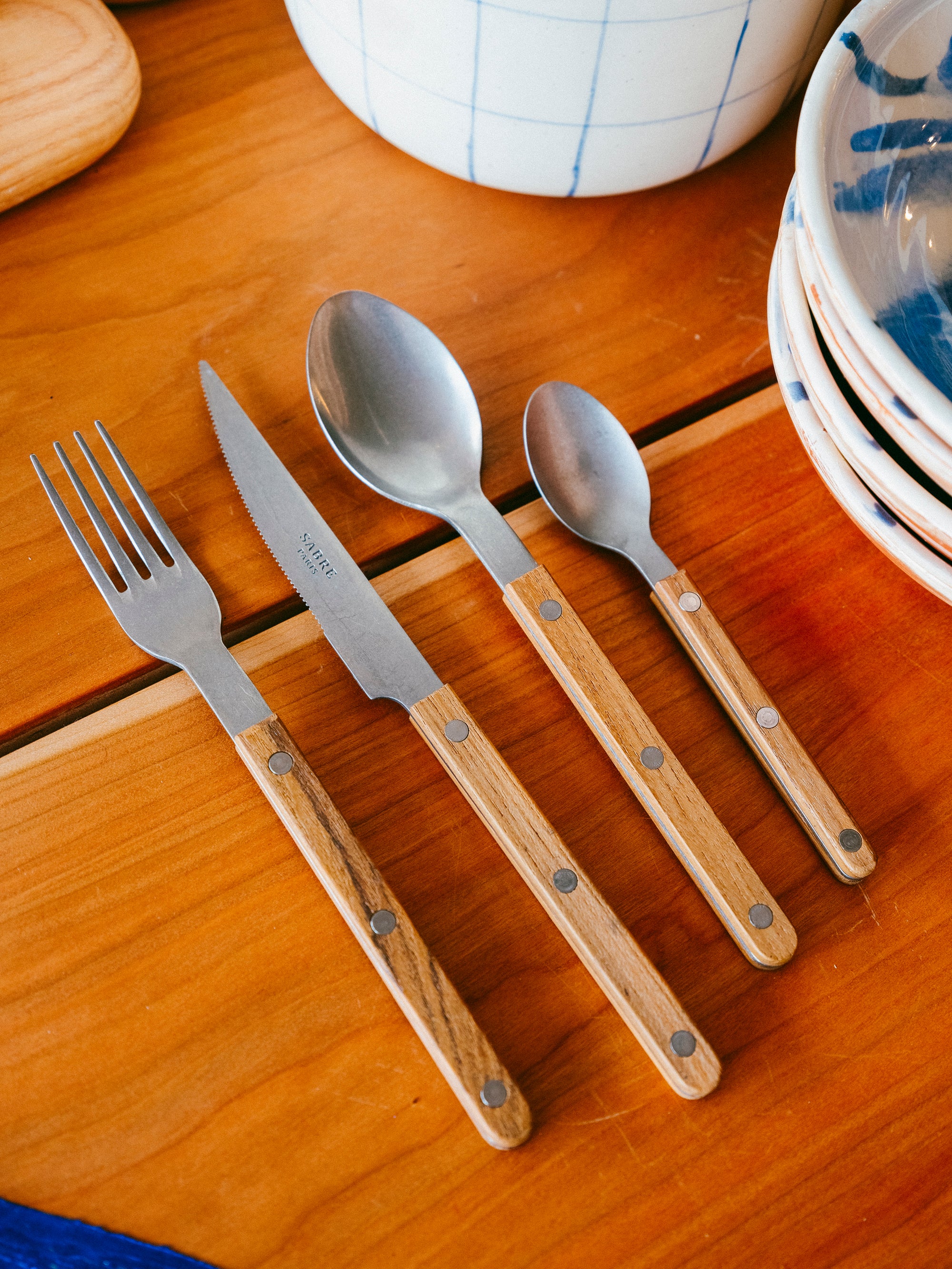 Bistrot Vintage Flatware Collection | Teak Wood