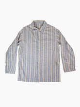 Load image into Gallery viewer, Blue Cream Striped Flannel Shirt Jacket
