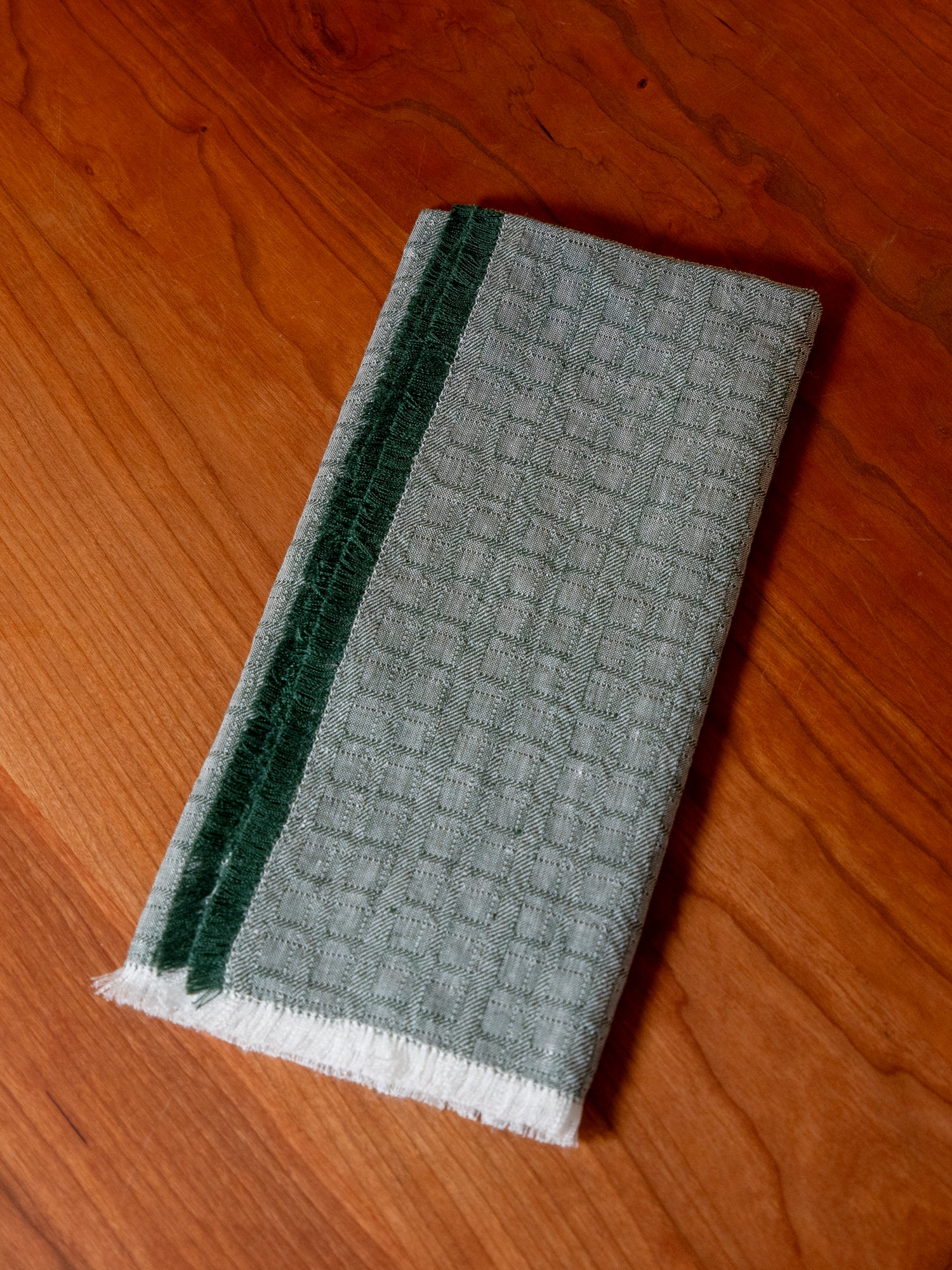 Galia Fringed Napkin - Racing Green