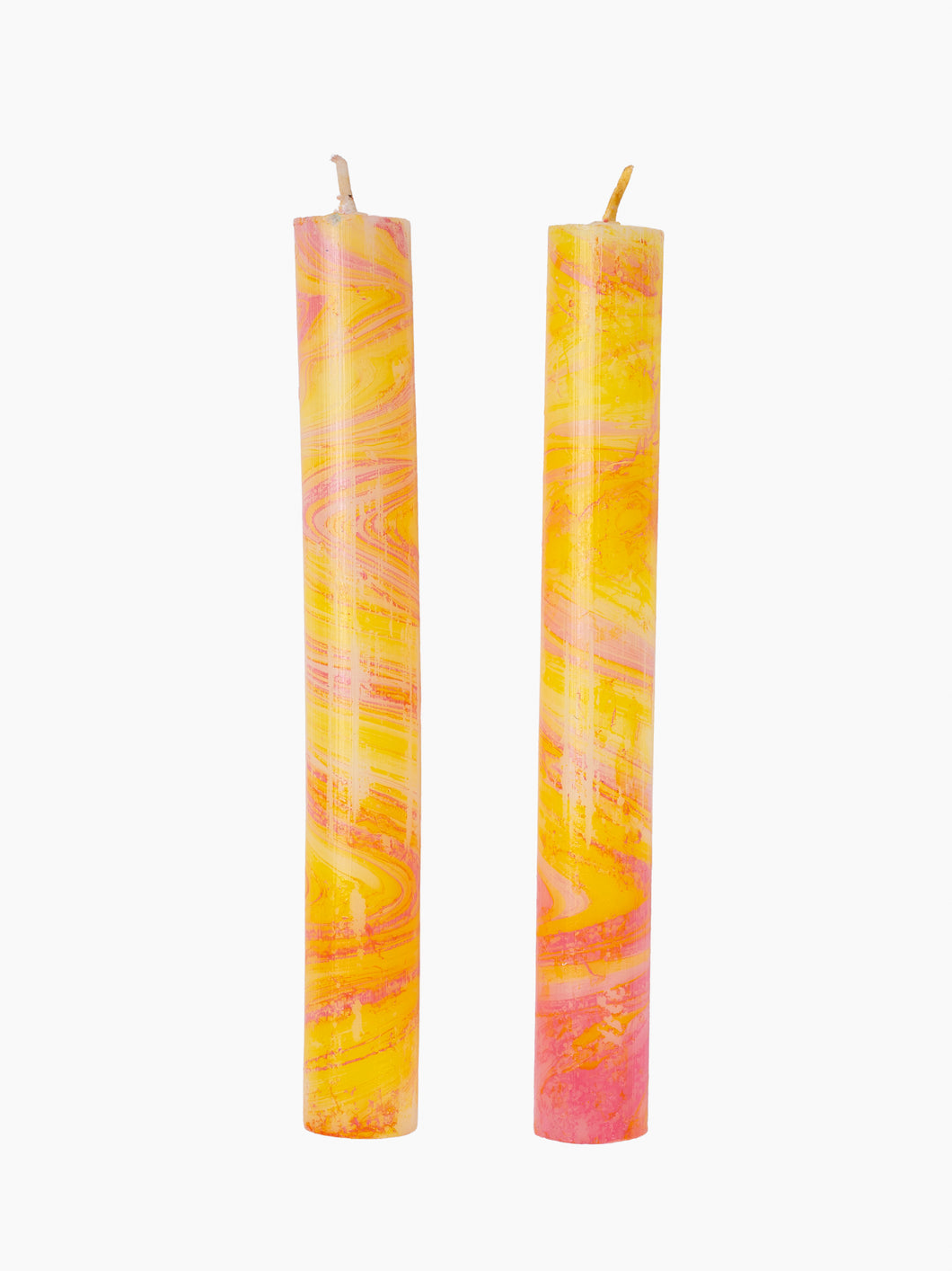 The Marbled Soy Candle Set | Coral & Tangerine