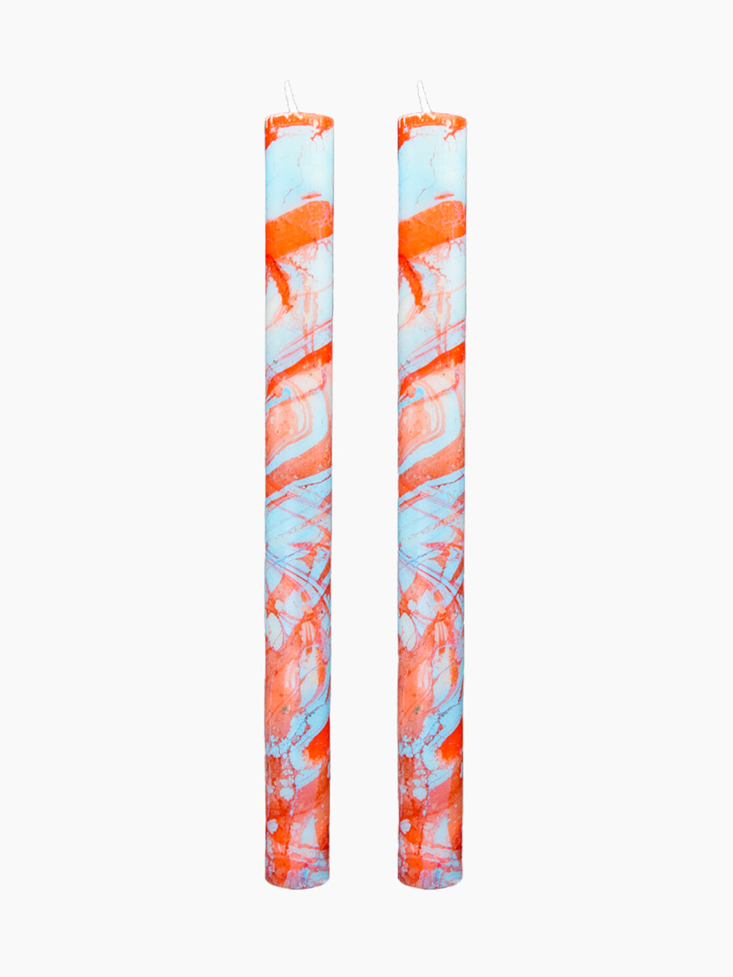 The Marbled Soy Candle Set | Coral & Light Blue