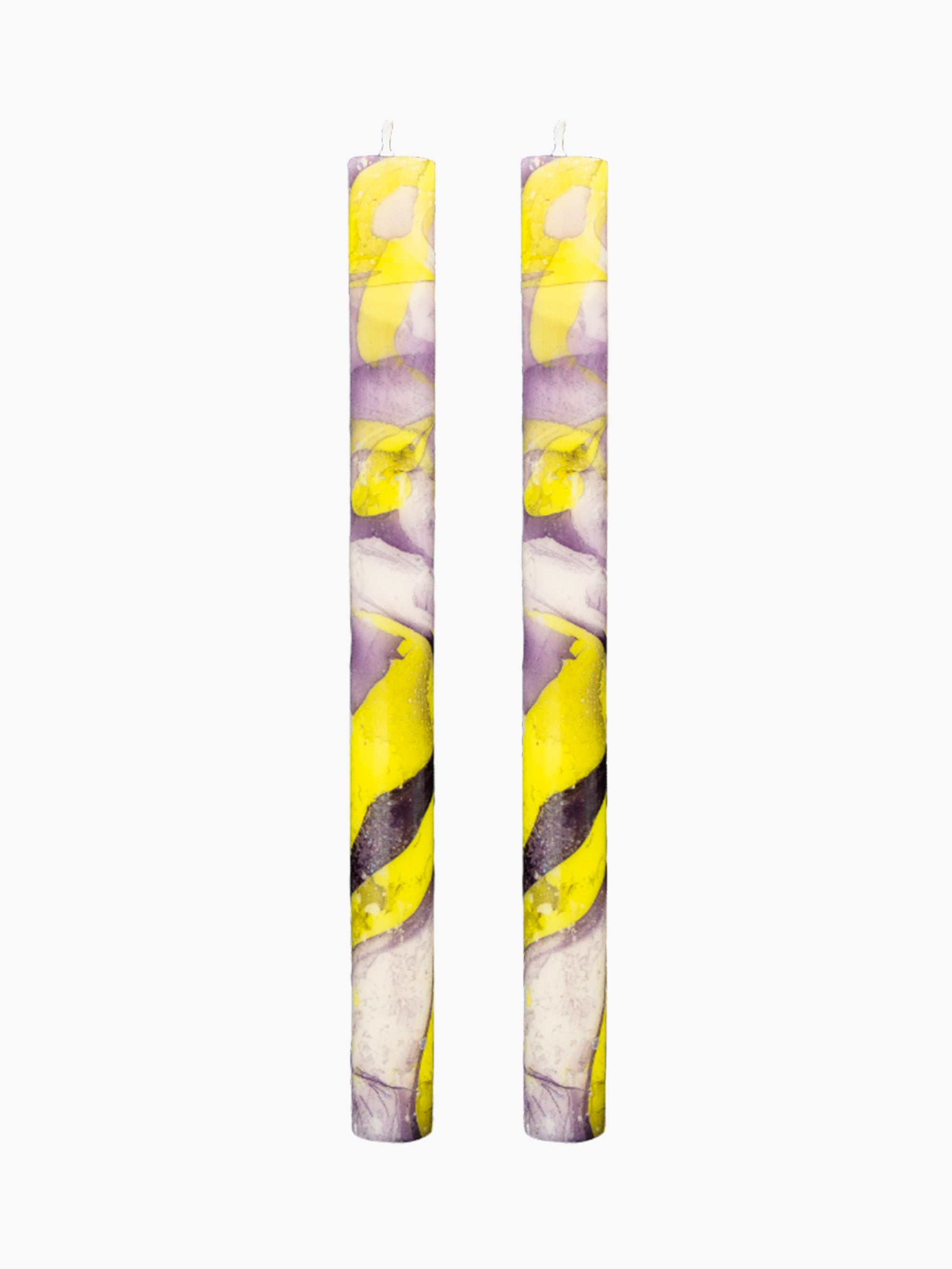 The Marbled Soy Candle Set | Yellow & Lilac