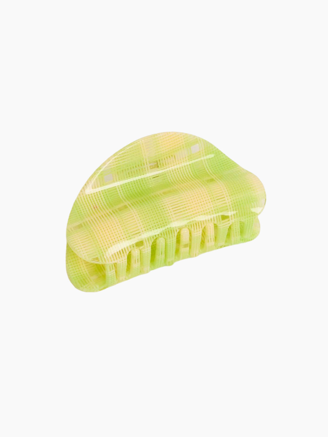 Juno Claw | Lime & Cream Plaid