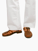 Load image into Gallery viewer, French Recycled Hemp Fisherman Sandals in Sepia
