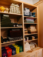 Organic Cotton Striped Towels & Bath Mat | Red & Rose