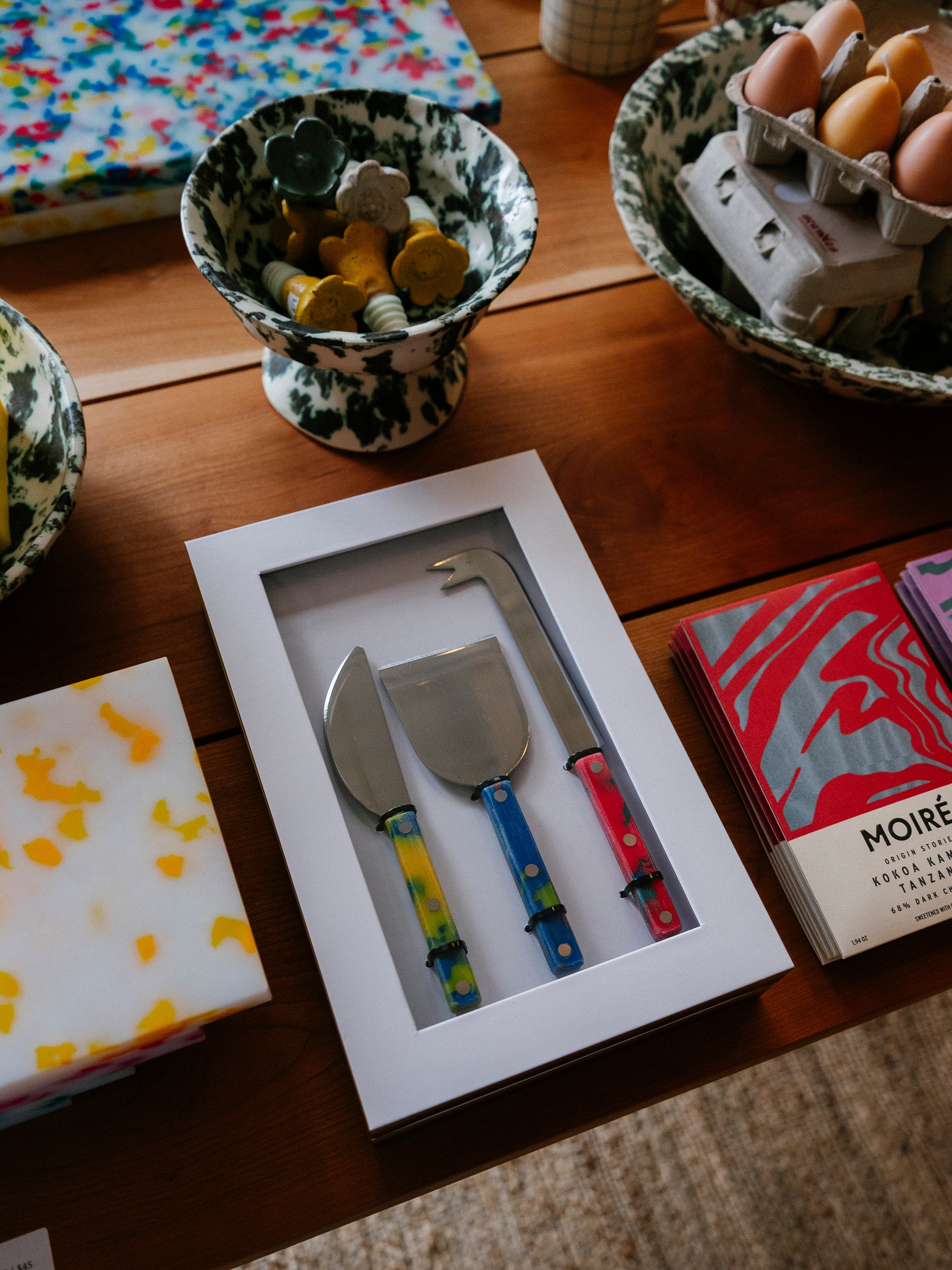 Cheese Knife Set | Red, Yellow, and Blue