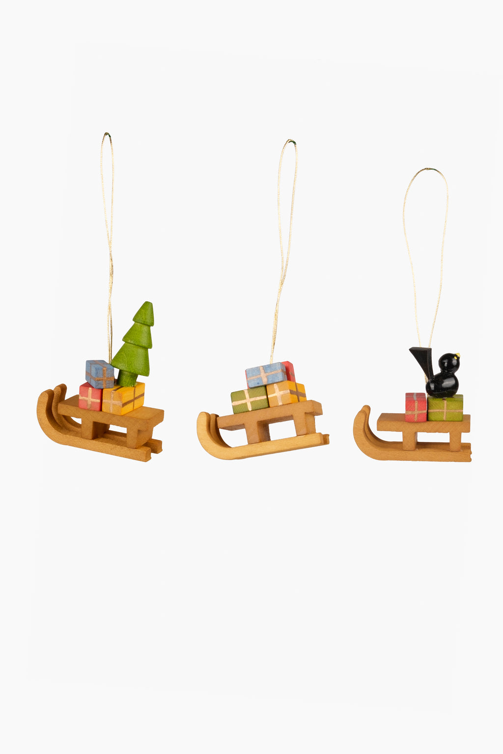 Wooden Sled Ornaments