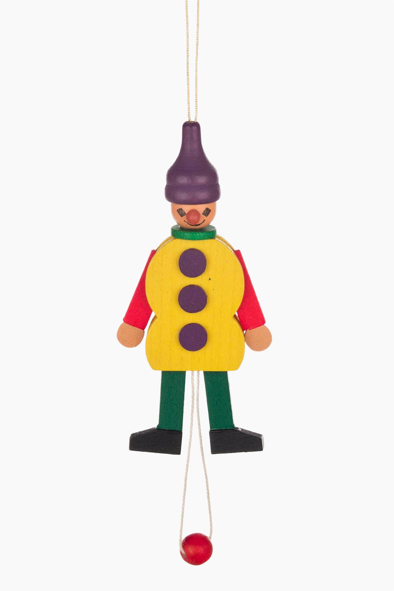 Wooden Jumping Clown Ornament