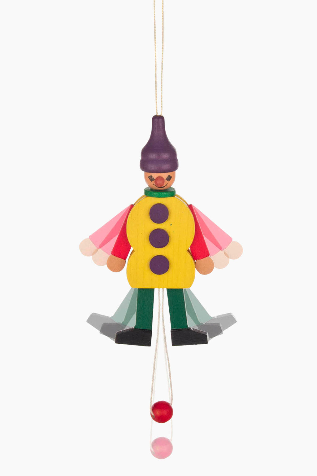 Wooden Jumping Clown Ornament