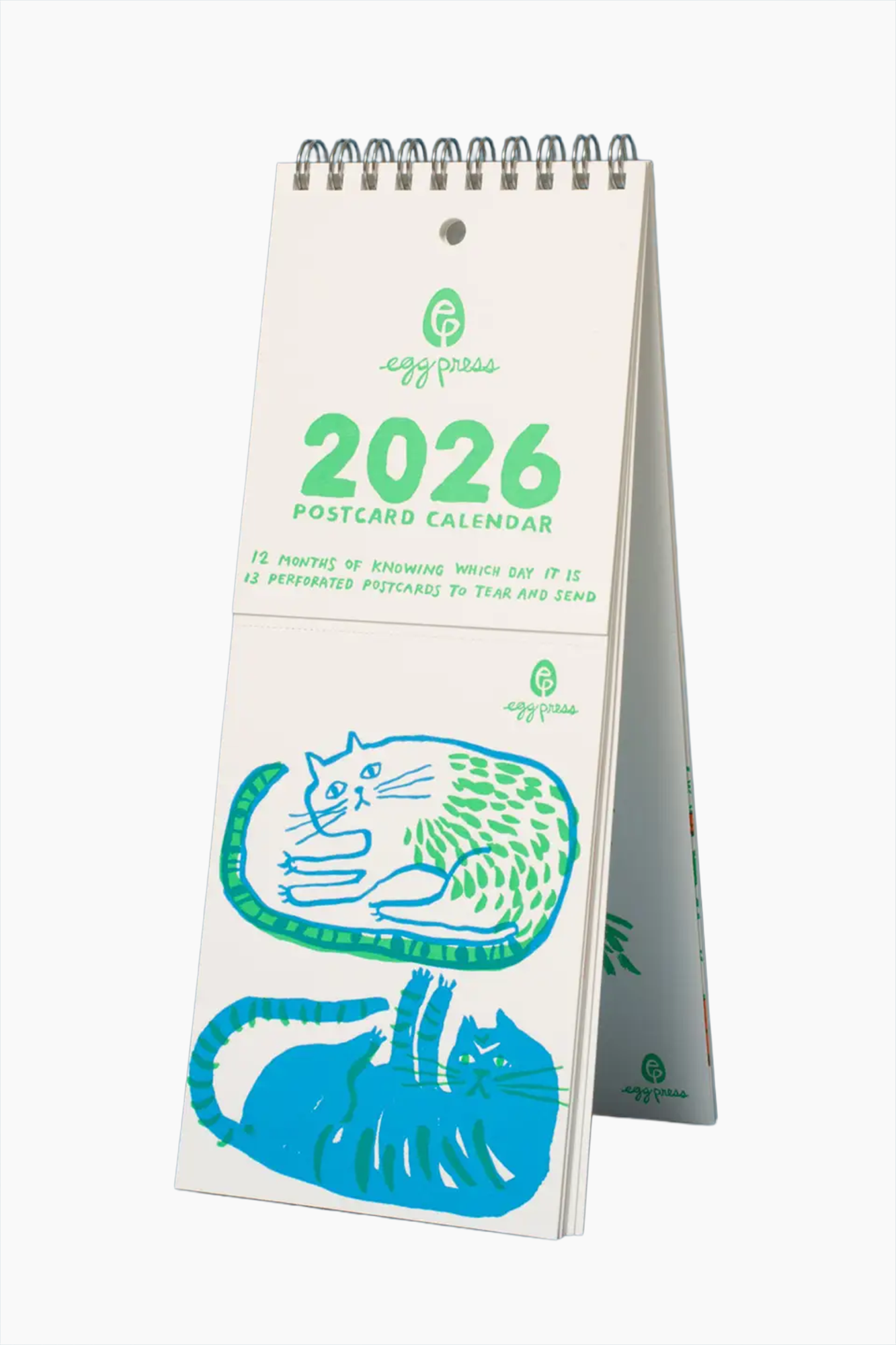 2026 Letterpress Postcard Wall Calendar
