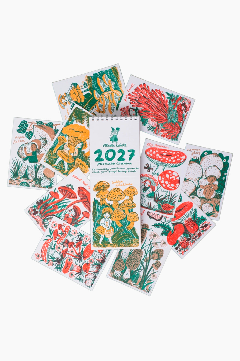 2027 Gnomes and Mushrooms Tear-Off Postcard Wall Calendar