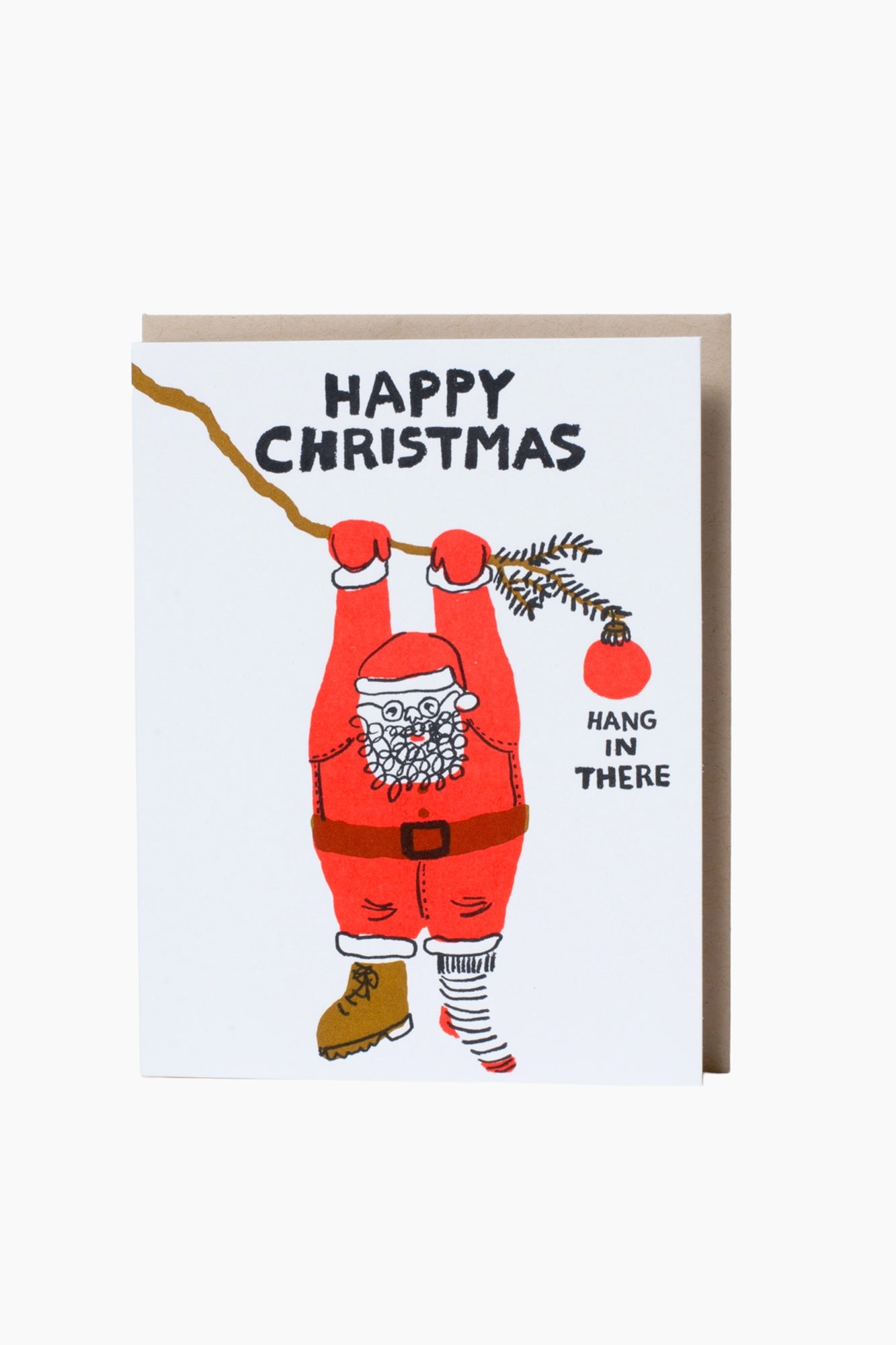 Hang In There Santa Holiday Card