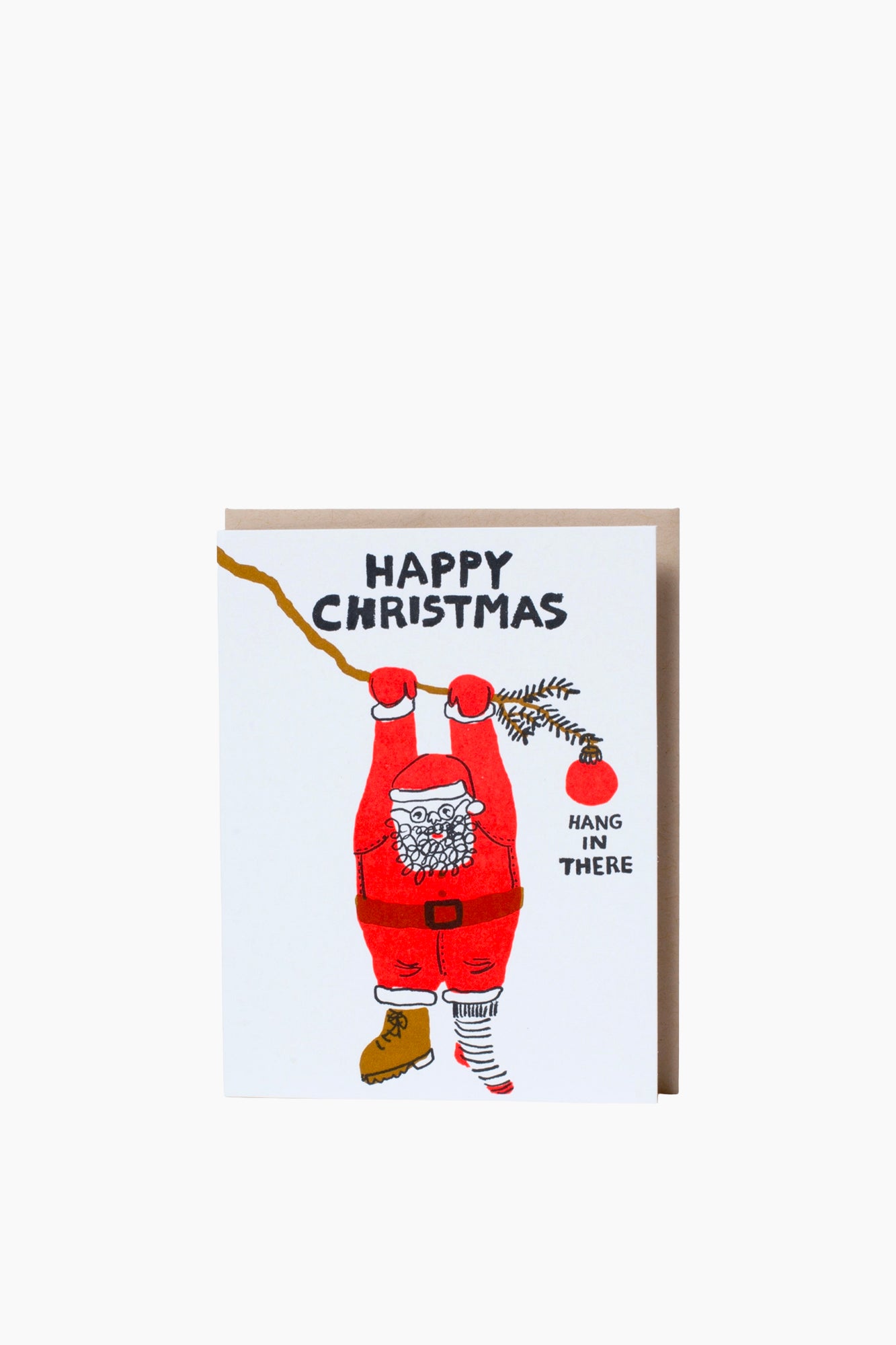 Hang In There Santa Holiday Card