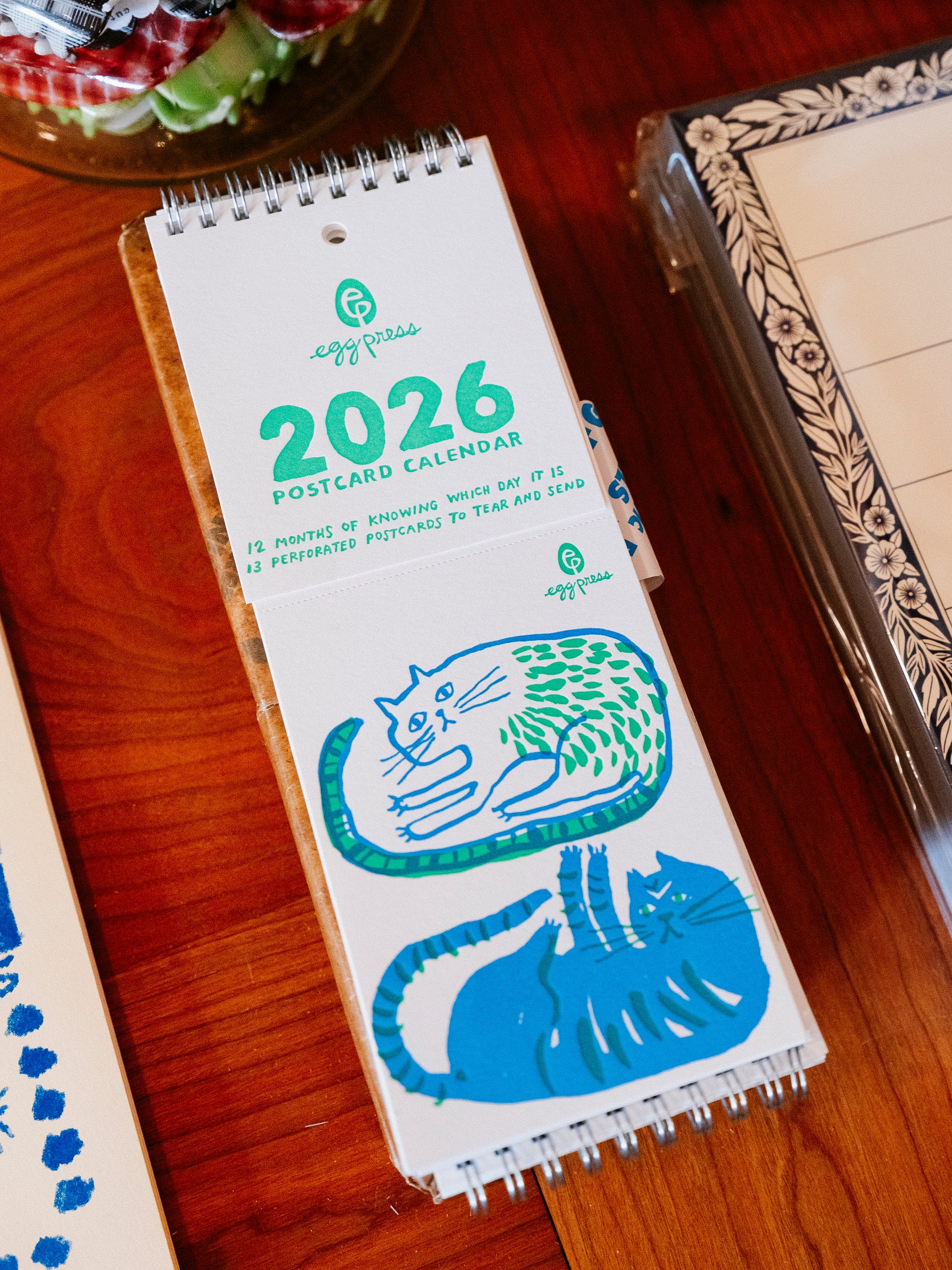 2026 Letterpress Postcard Wall Calendar