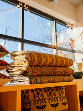 Load image into Gallery viewer, Adah Hand Block Printed Coverlet | Kesar
