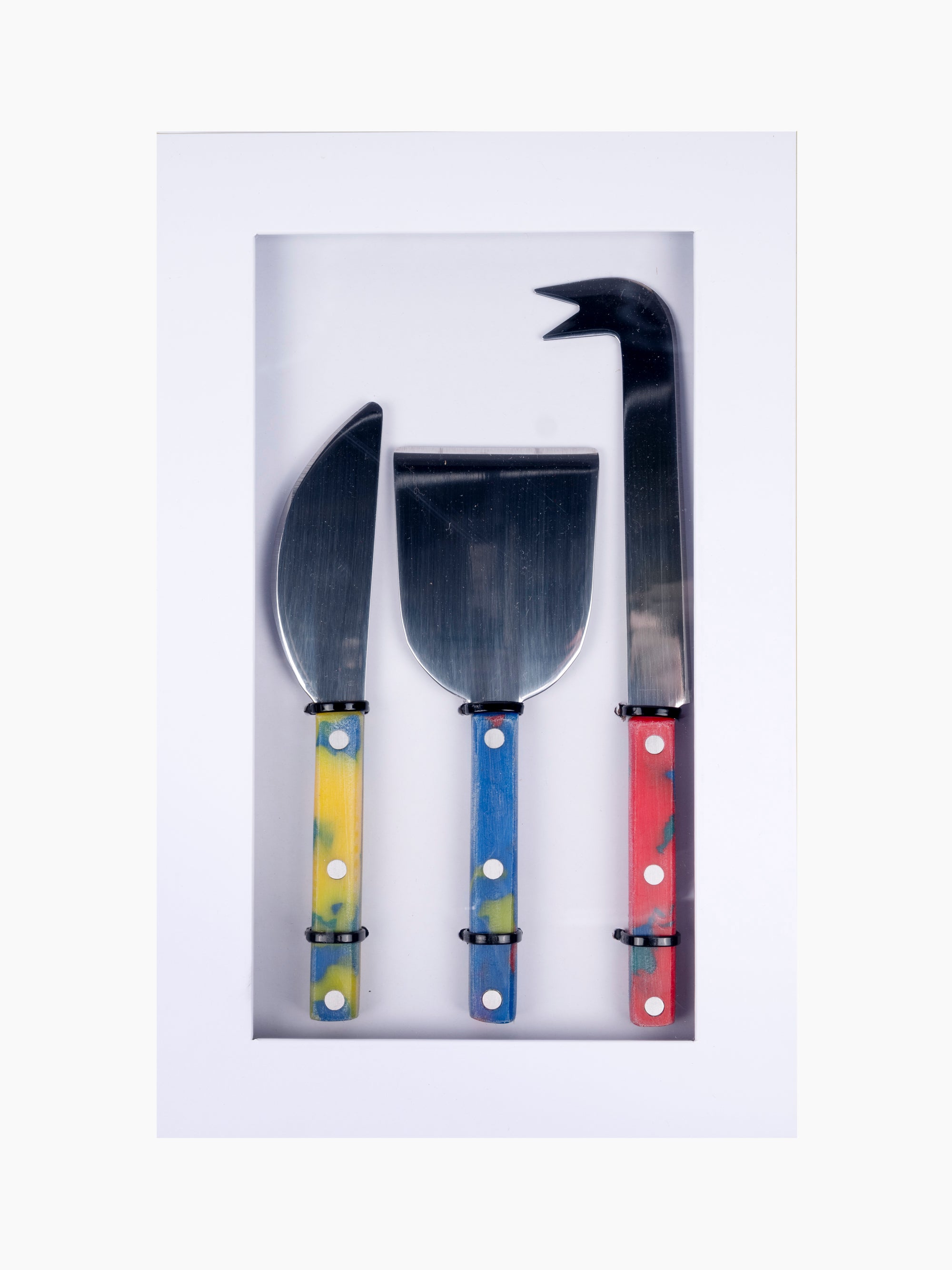 Cheese Knife Set | Red, Yellow, and Blue