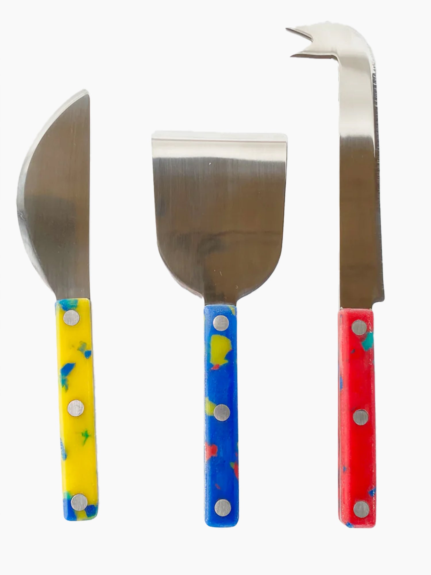 Cheese Knife Set | Red, Yellow, and Blue