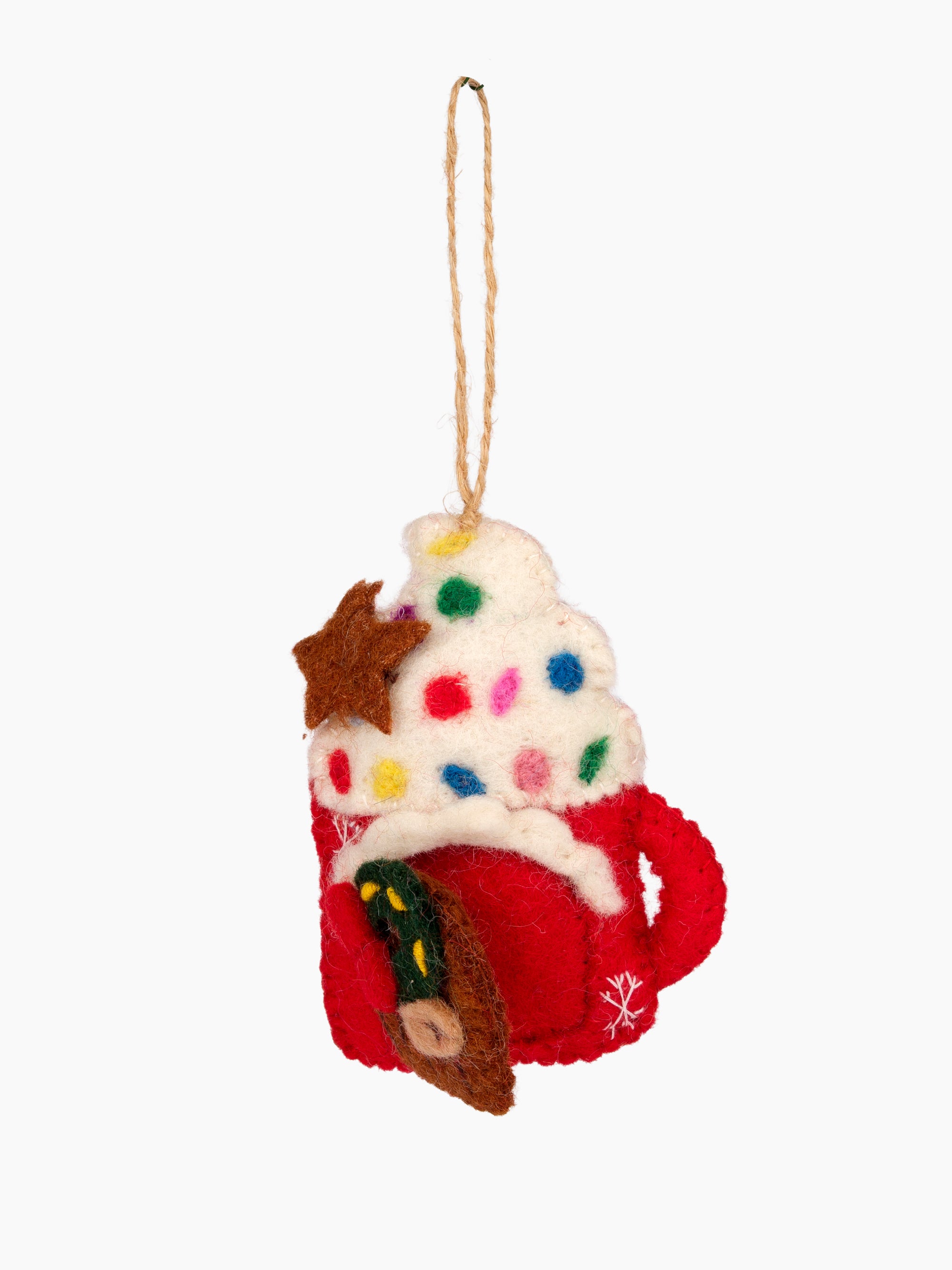 Felt Hot Cocoa with Marshmallow Ornament