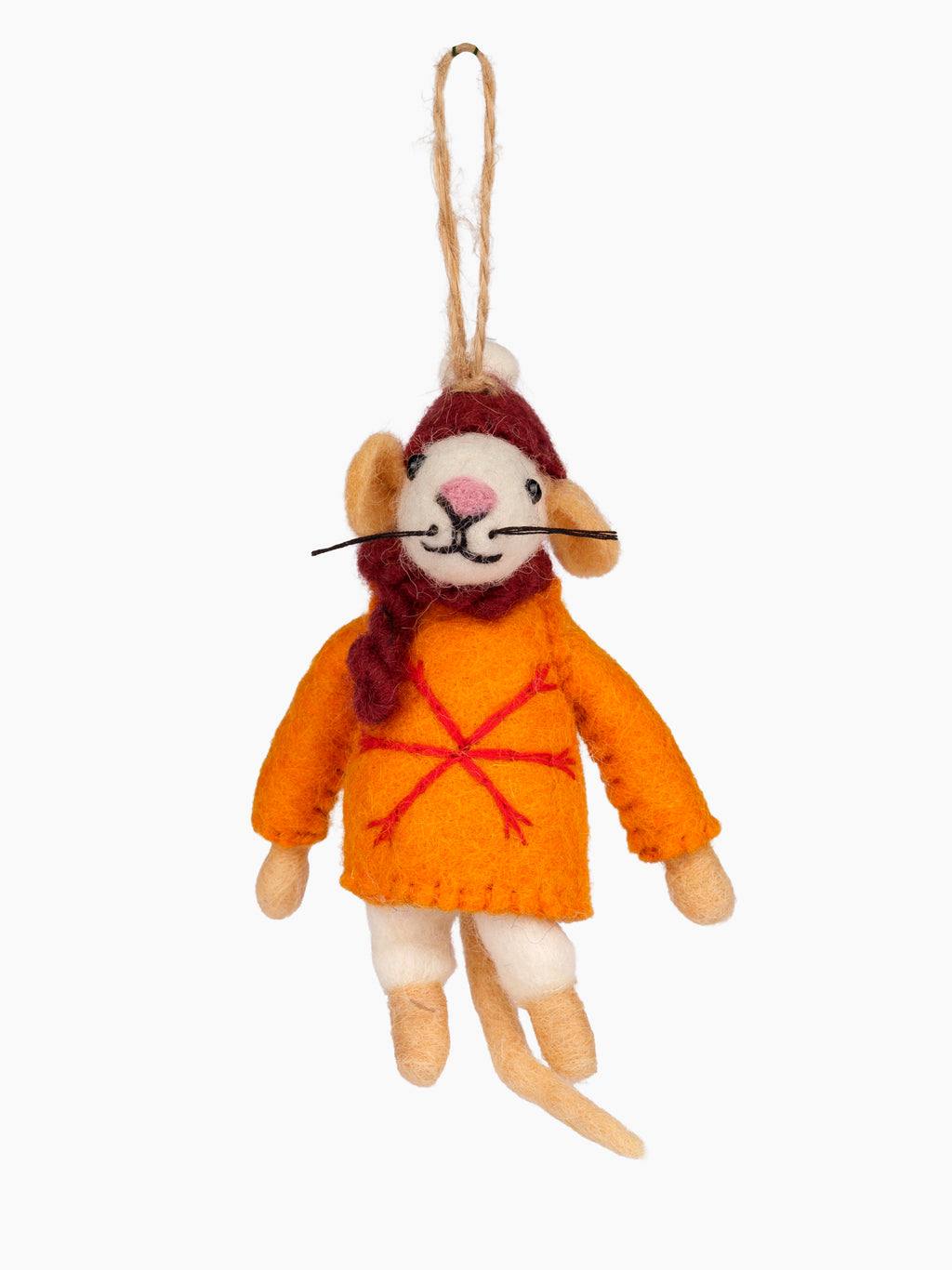 Felt Mouse in Sweater Ornament