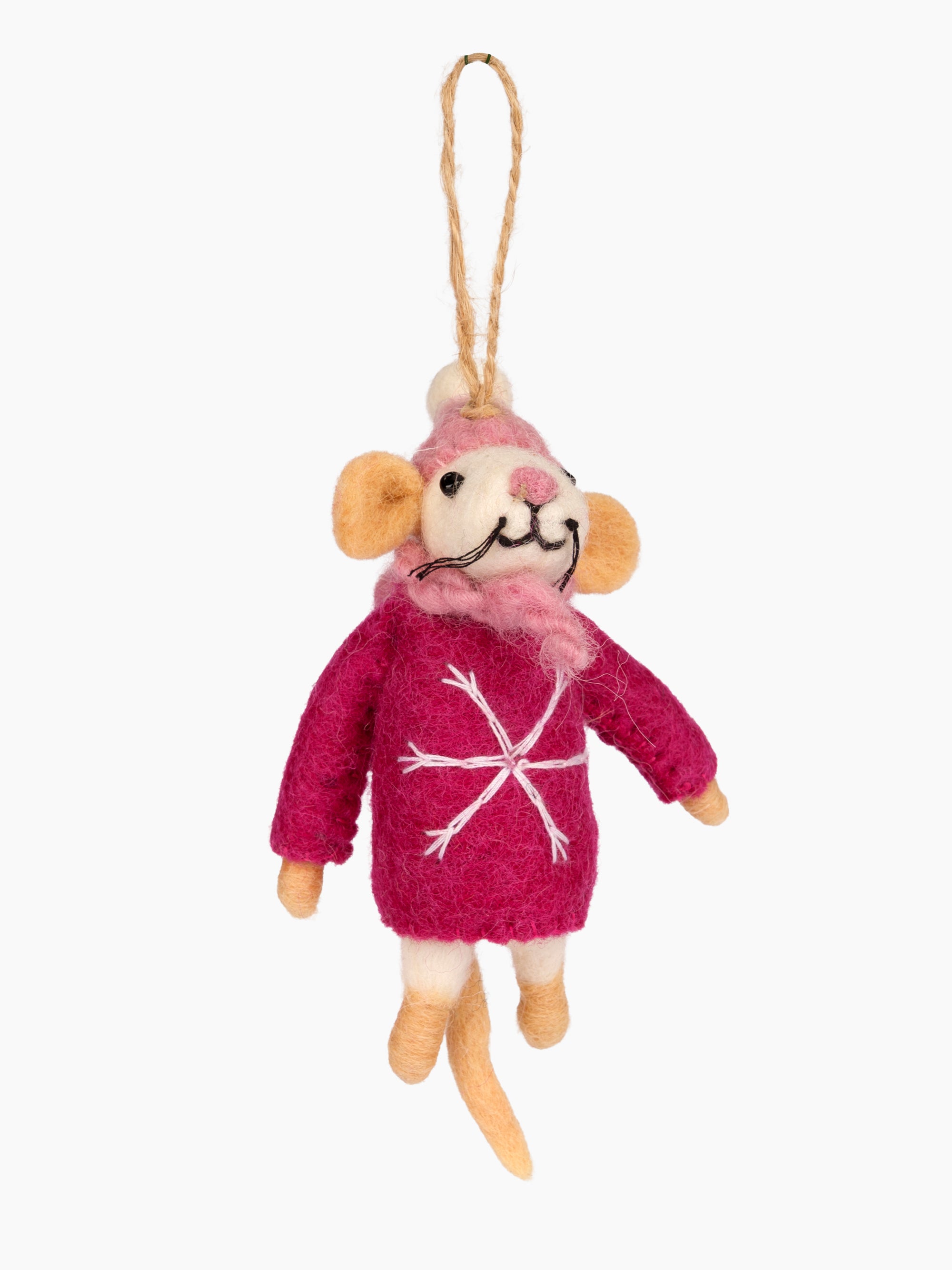 Felt Mouse in Sweater Ornament