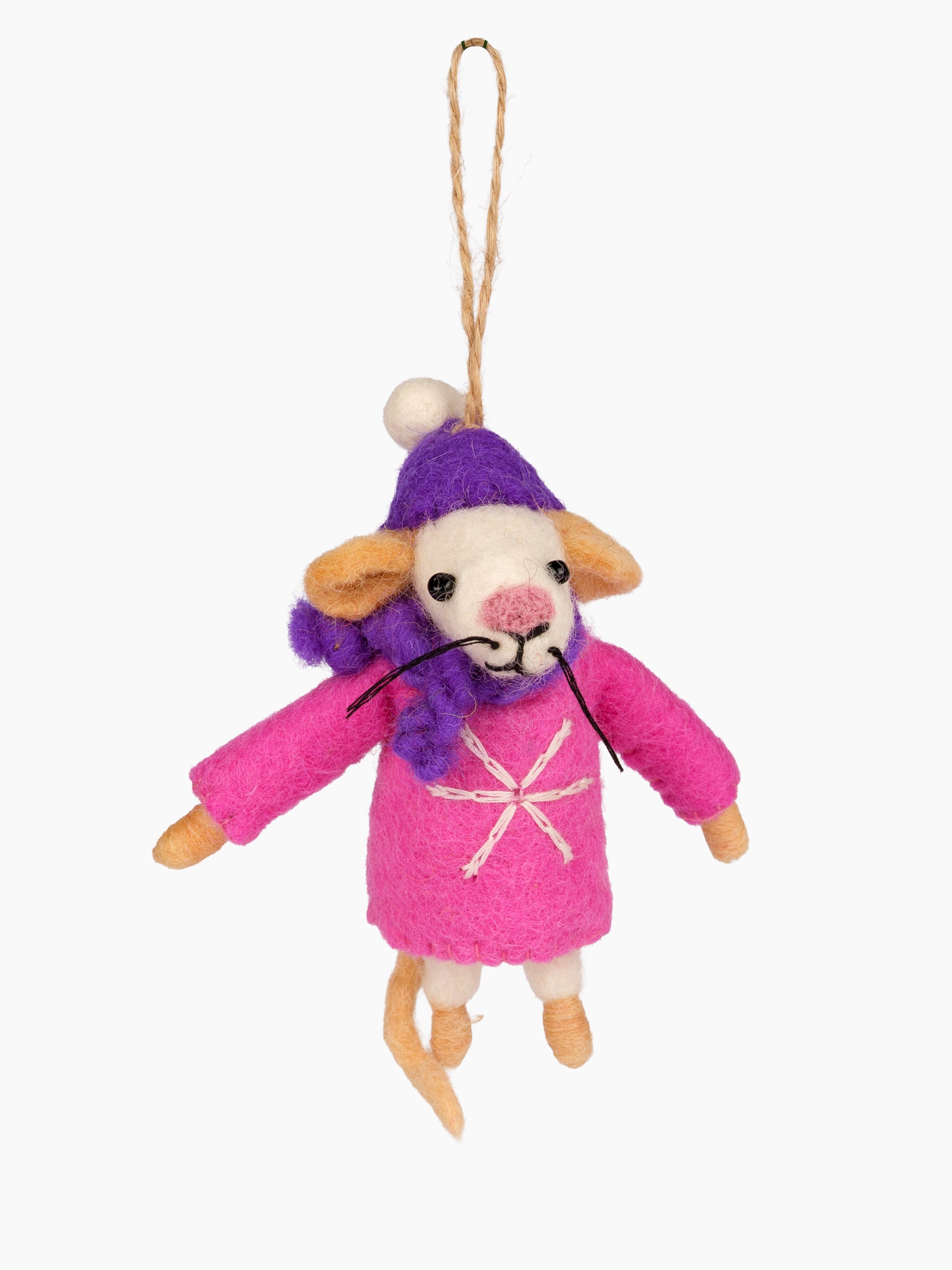 Felt Mouse in Sweater Ornament