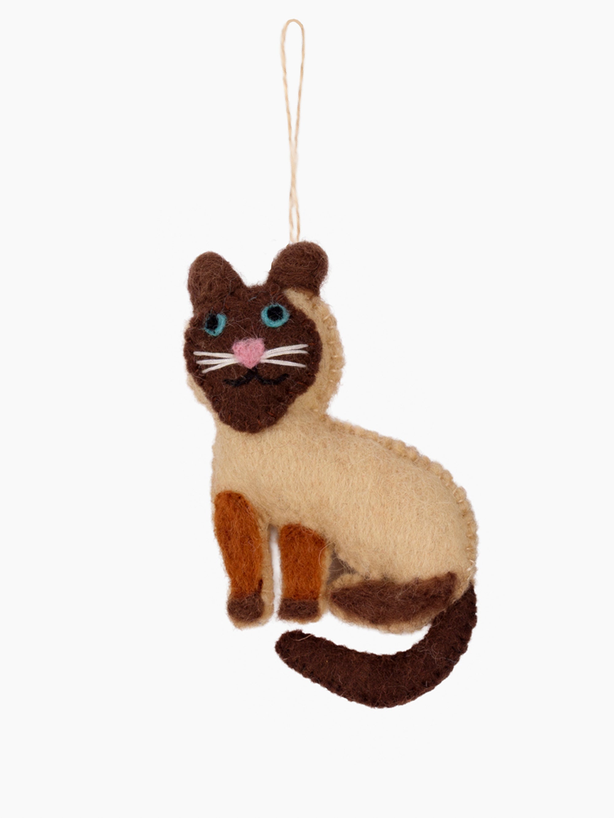 Felt Stitched Cat Ornament
