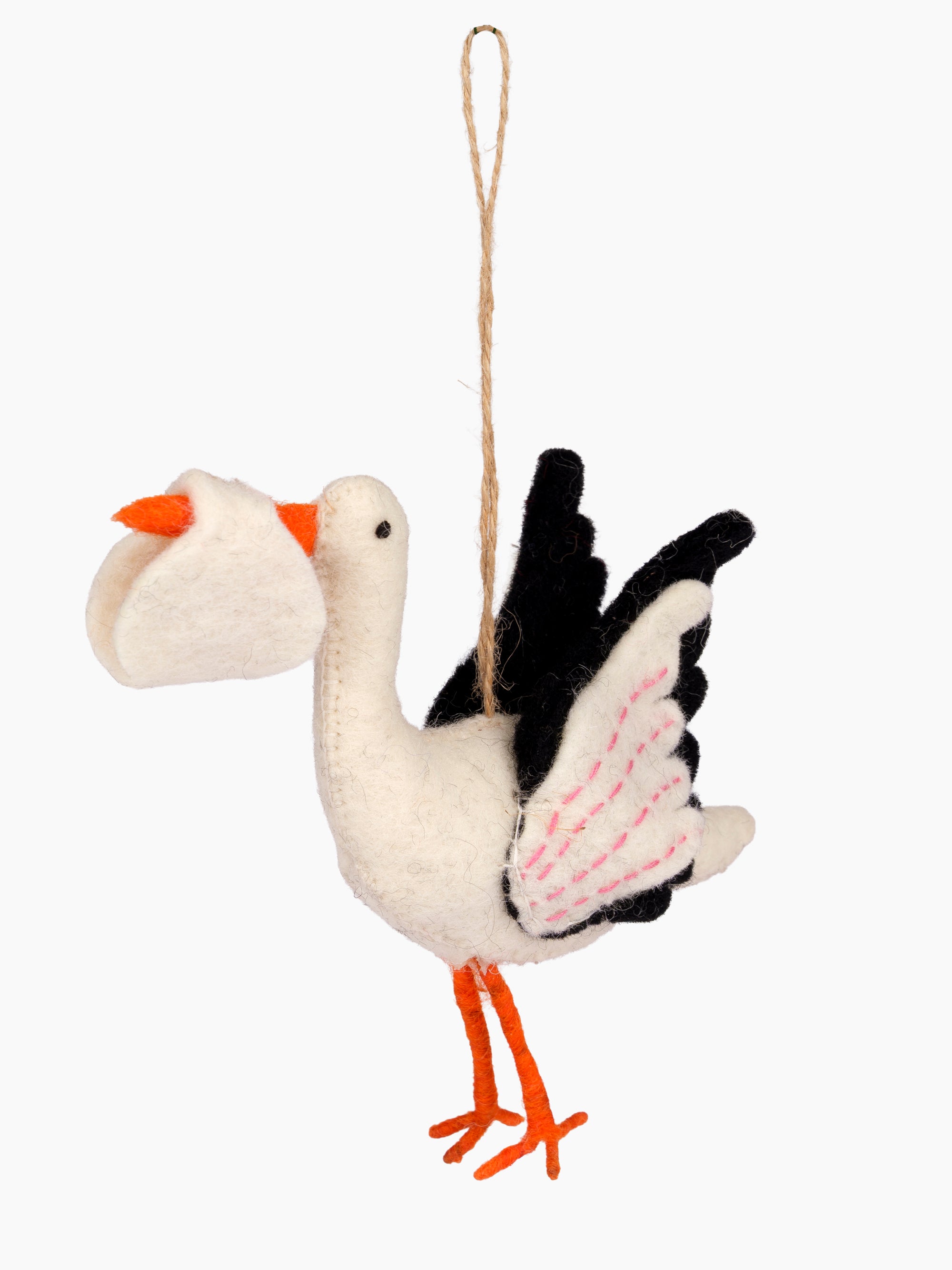 Felt Stork Ornament
