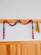 6' Felt Rainbow Pompom Ball Garland