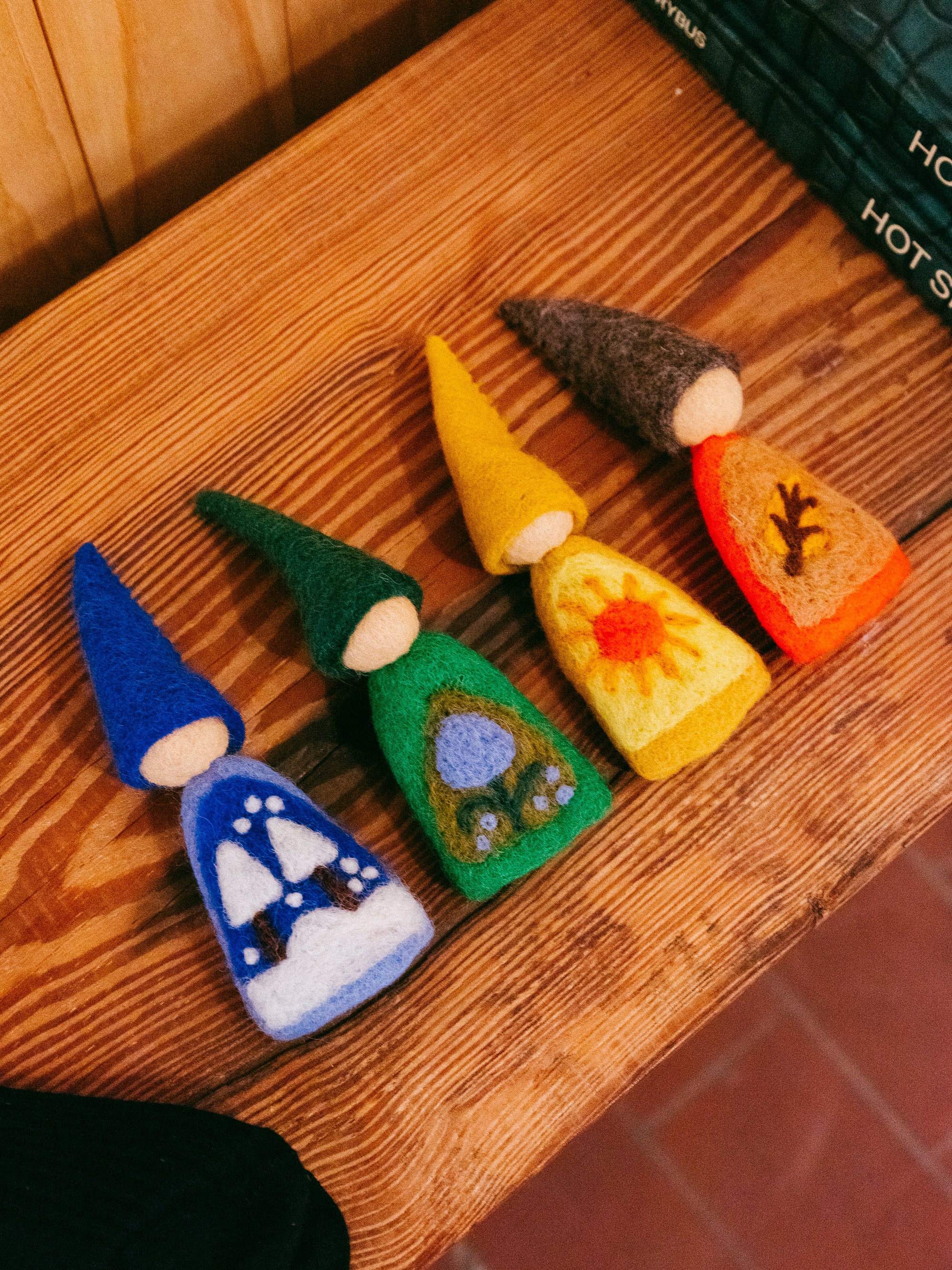 Felt Four Seasons Gnome Finger Puppets