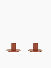 Load image into Gallery viewer, Terracotta Metal Candle Holders, Set of 2
