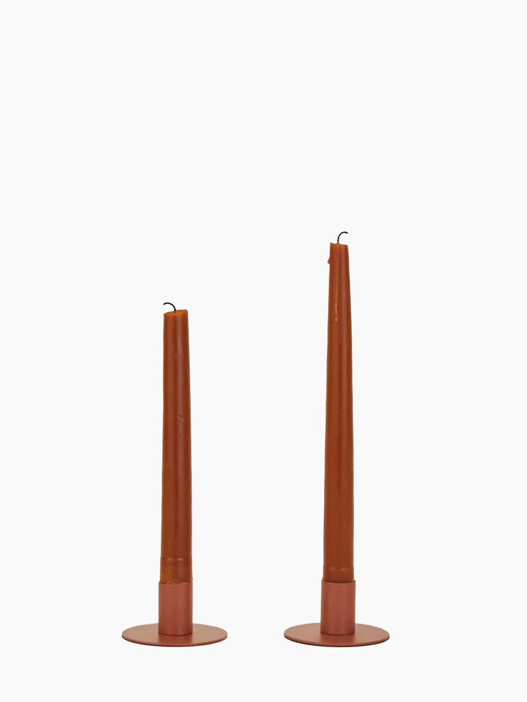 Terracotta Metal Candle Holders, Set of 2