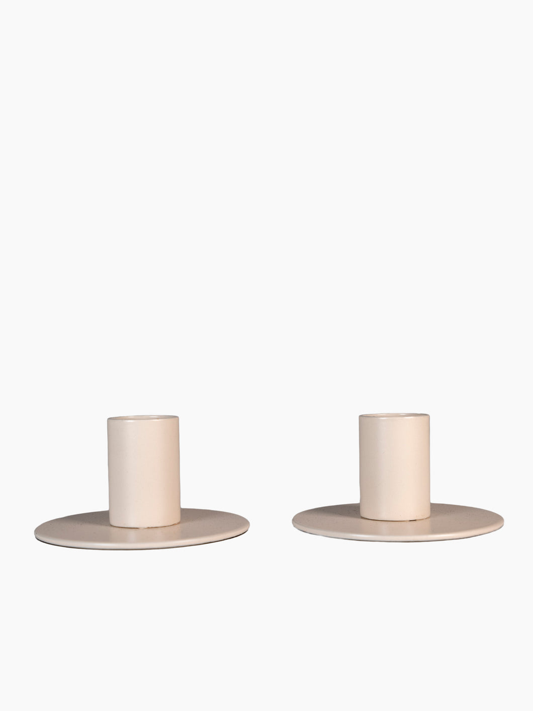 Ivory Metal Candle Holders, Set of 2