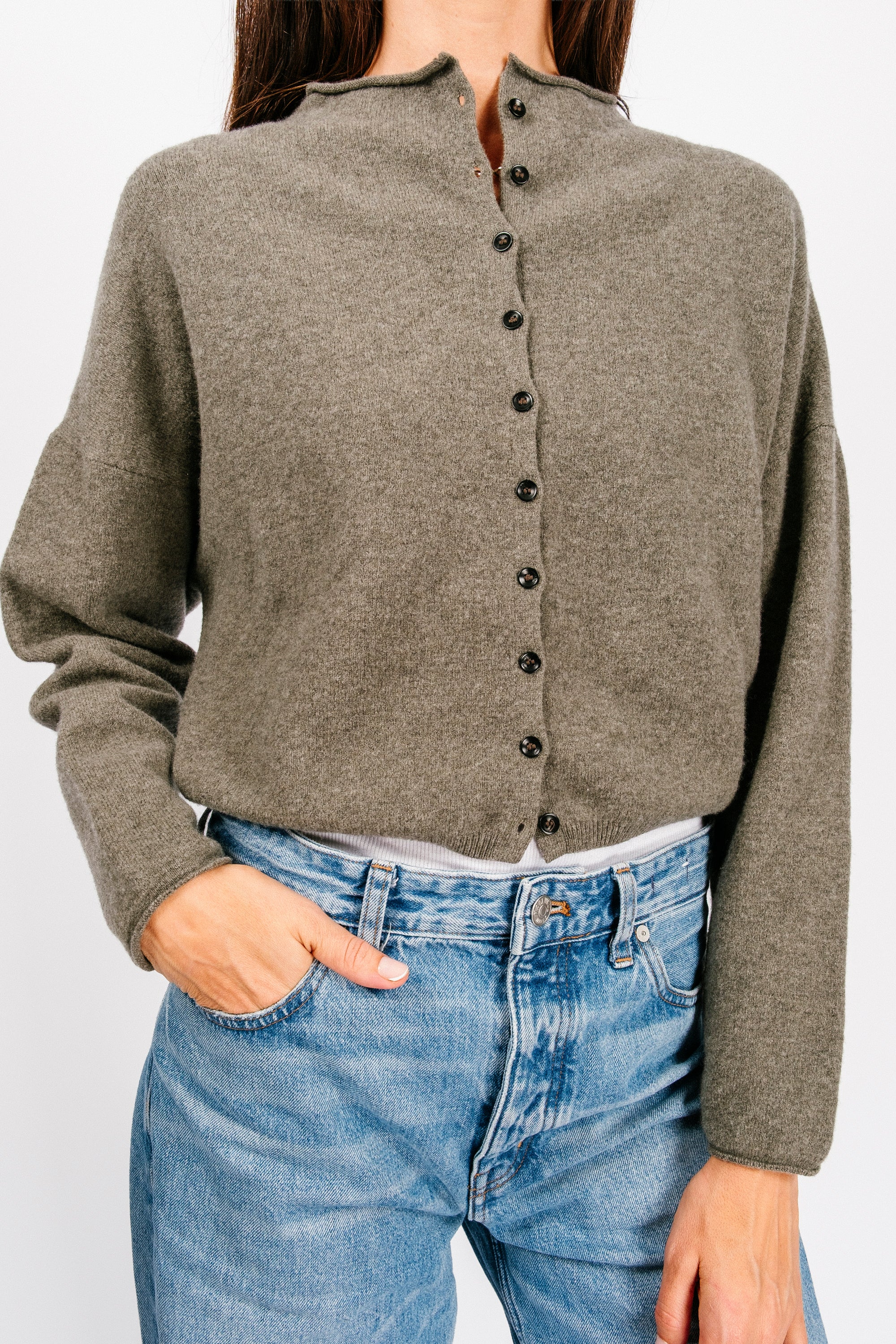 Shrunken Peri Cardigan | Shadow