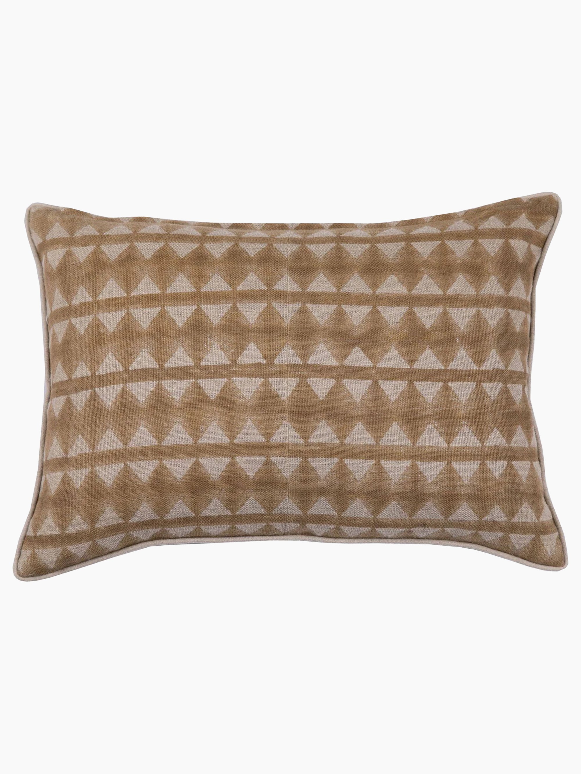 Jules Hand Block Printed Linen Pillow | Mustard