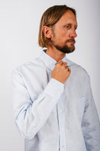 Catalina Button Down Shirt | Powder Blue Stripe