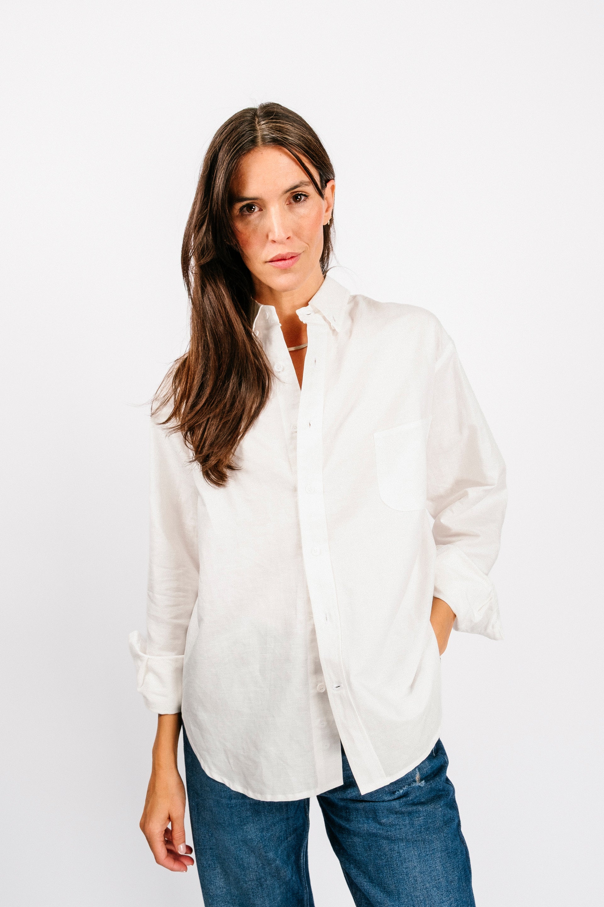 Catalina Button Down Shirt | Washed White