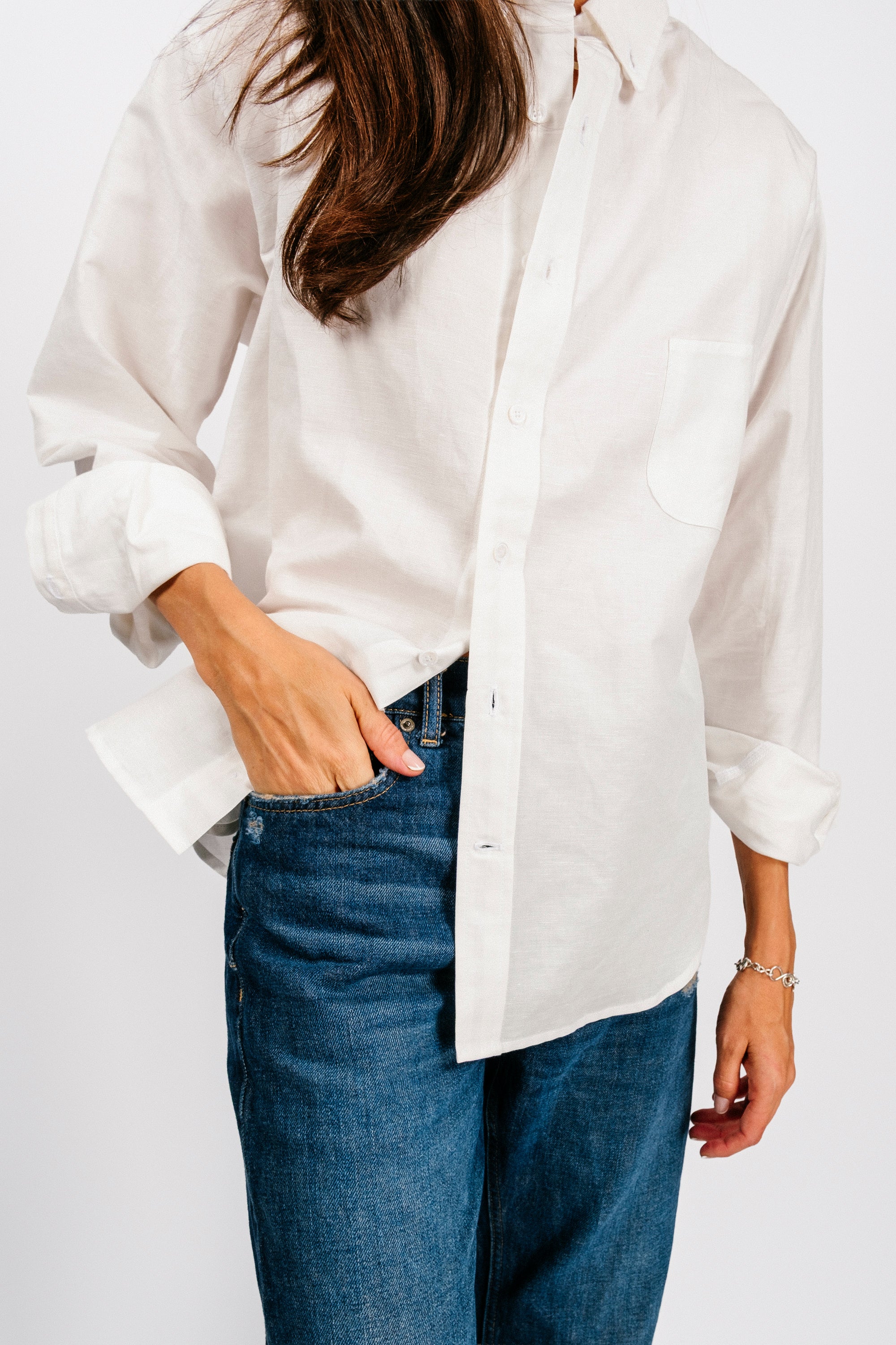 Catalina Button Down Shirt | Washed White