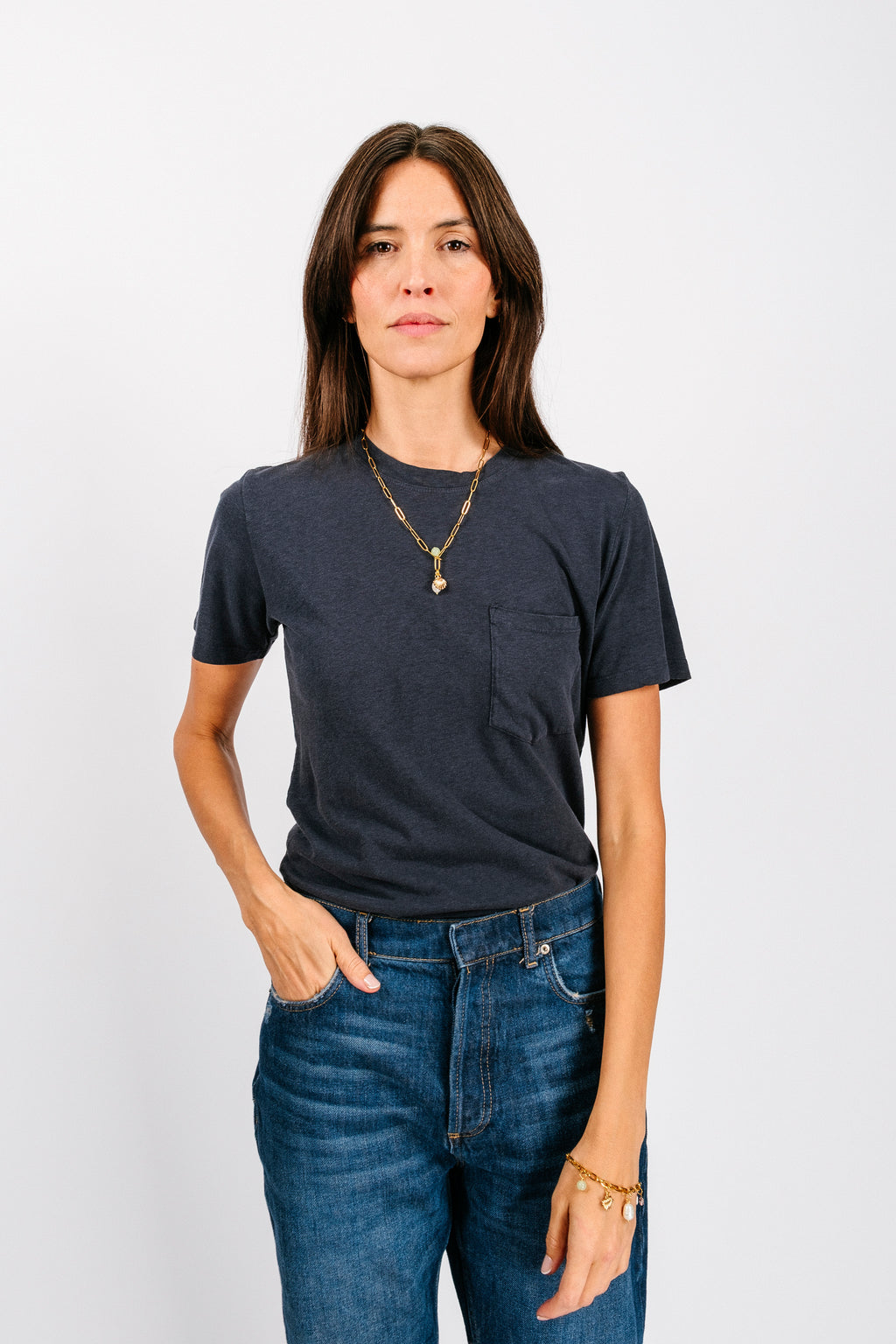 Jung Pocket Tee | Navy