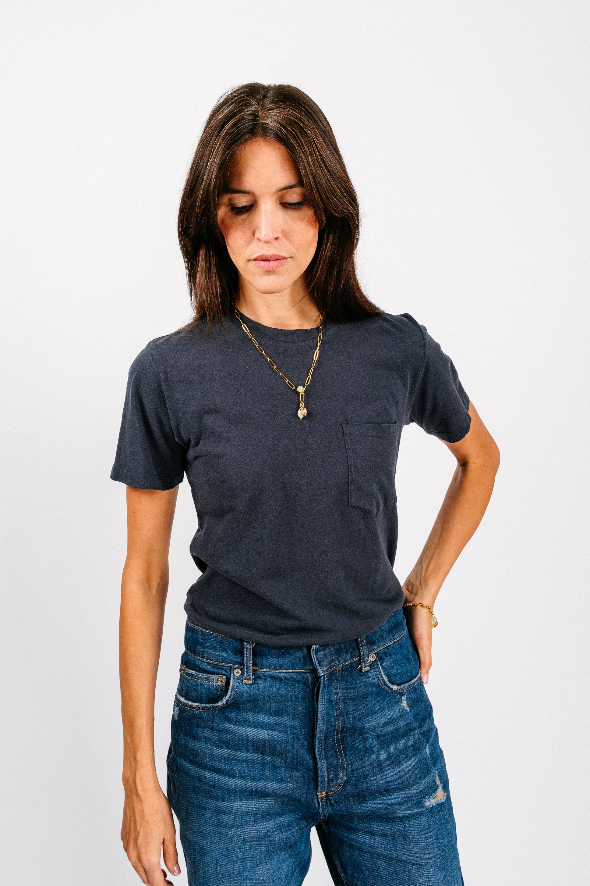 Jung Pocket Tee | Navy
