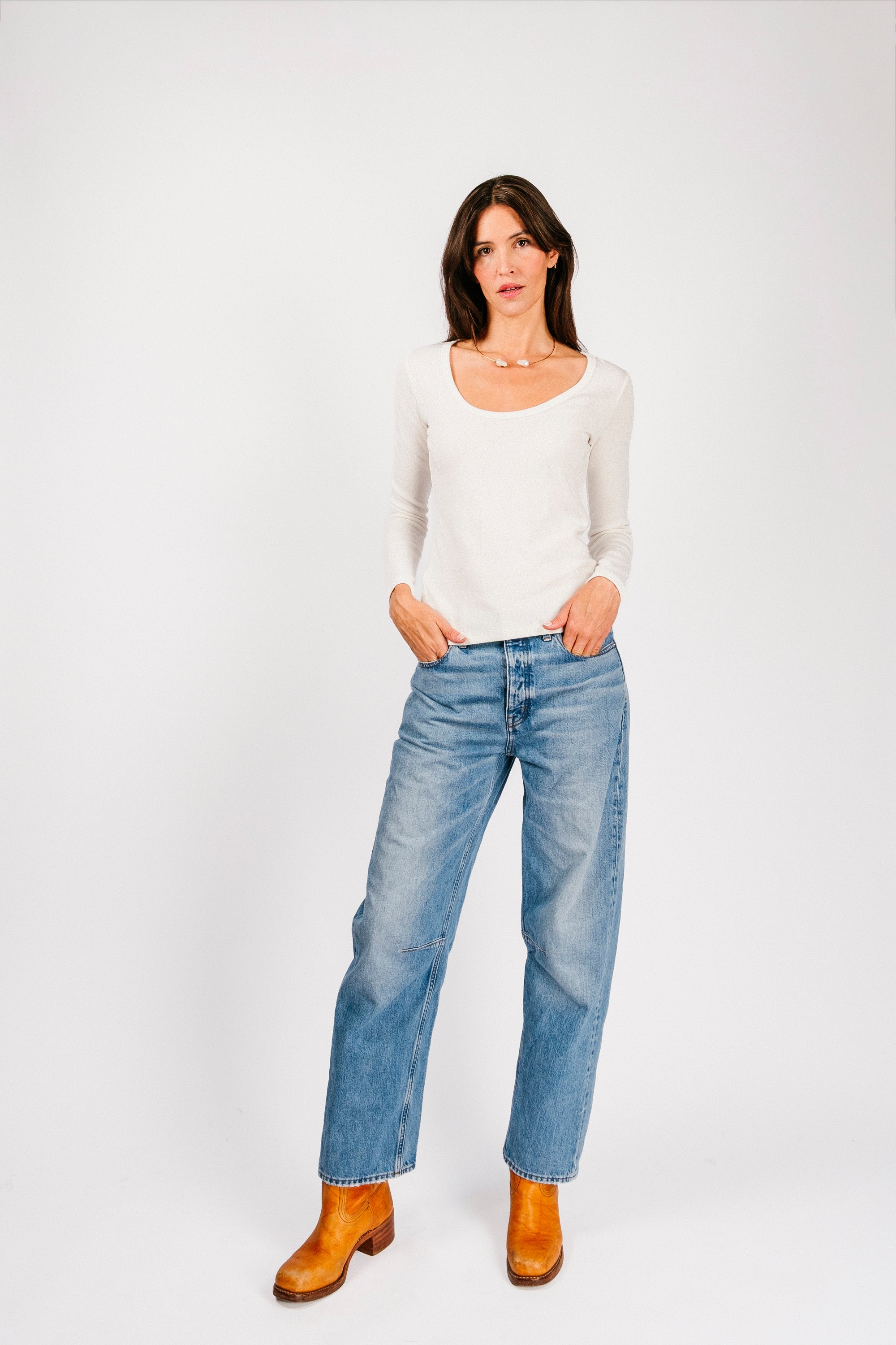 Paseo Long Sleeve Tee | Washed White