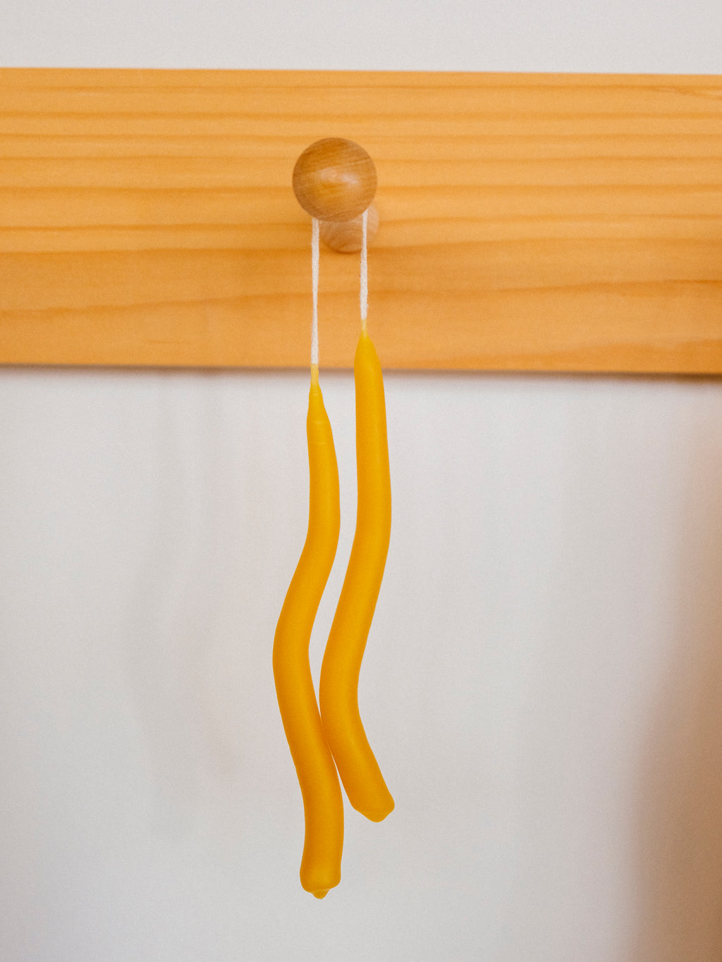 5" Beeswax Squiggle Taper Candles