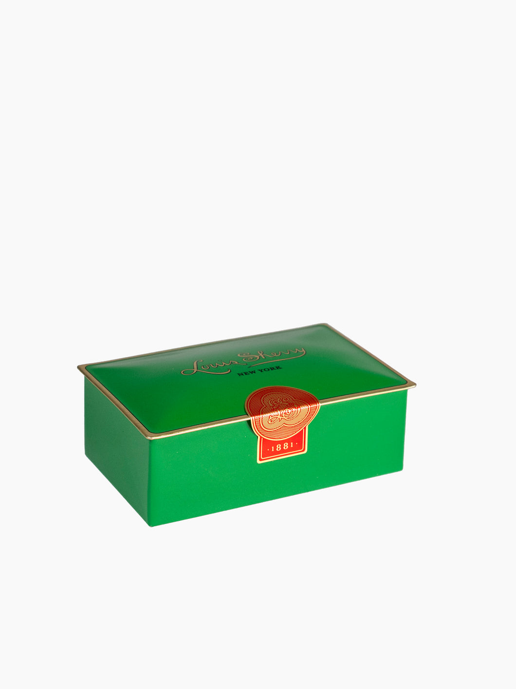 Louis Sherry 2-Piece Chocolate Tin, Mistletoe Green